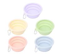 5 Pièces De Bols Pliants Pour Animaux De Compagnie Avec Serrures, Bols À Boire Portables Pour Chats Et Outils De Restauration En Plein Air Pour Animaux De Compagnie.
