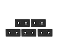5 pièces de capuchons d’extrémité pour profilés en aluminium, plaque de recouvrement en alliage métallique pour profilés 4080 à double trou, traitement de surface anodisé, (Noire)
