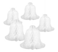 5 Pièces de Cloches Noël en Nid d'abeille: Cloches Suspendues Blanches pour Décorations de Mariage - 12 inch Cloches en Nid d'abeille en Papier pour Mariages, Naissance, Anniversaires, Fêtes de Noël