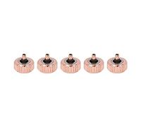 5 pièces de couronnes de montre en acier or rose - Pièces de rechange, tête de montre de remplacement pour montres à quartz et mécaniques - Kit de réparation durable de couronne de (Trou de 6,5 mm de