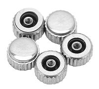 5 pièces de couronnes de montre, kit de remplacement de couronne pour montre-bracelet, couronnes en acier de tailles variées 3 mm, 3,55 mm et 4 mm avec finition or rose, pour les (Trou plat de 3,5 mm)