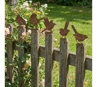 5 pièces de décorations d'aviary vintage - Décorations d'oiseaux de style rustique, oiseaux et moineaux réalistes, convient pour la décoration de jardin, la décoration de clôture extérieure, les sculp
