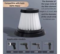 5 pièces de filtres de aspirateur à main sans fil pour voiture de série Itutn, lavables en PET. Réutilisables pour les aspirateurs verticaux et portables. Kit de filtres facile à remplacer. 2 pièces,5