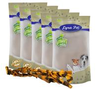 5 pièces de Lyra Pet® XXL : bâtonnets de peau de tête de bœuf avec tripe, environ 70 cm