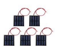 5 pièces de mini module d’alimentation par panneau solaire, petite plaque solaire en époxy avec câble rouge et noir de 30 cm, CC 2 V 150 mA, pour chargeurs de lampes solaires DIY