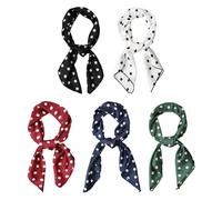 5 Pièces De Petite Écharpe Carrée À Points, Personnalité Créative, Soie D'Imitation, Petite Écharpe Multifonctionnelle, Écharpe De Mode Pour Femmes, Accessoires De Vêtements.