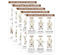 5 pièces de poster imprimable pour chaises assises, Tai Chi et yoga destinées aux seniors, affiche de routine d'exercice, guide d'entraînement pour personnes de plus de 60 ans, programme imprimable