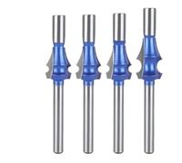 5 pièces de routeur à tige 1/4 "avec garniture Double roulement, outils travail du bois poignée bleue for la coupe des bords (5PCS-B)