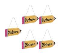 5 Pièces Décoration de Salle de Classe Panneau de Bienvenue | Papier Imprimé Haute Définition, Ruban et Trous Préperforés, Usage Porte D’entrée t Maternelle