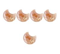 5 Pièces Décoration en Cristal de Lune Naturelle, Pierre Sculptée Polie | Finition Lisse, Texture Raffinée et Couleur Lumineuse, pour Bureau, Bibliothèque, Coffret Présent, Collection