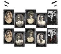 5 Pièces Décorations de Portraits d'horreur d'Halloween, 3D Changement d'expression Faciale Portrait Cadre Photo en Mouvement Idéal pour Fête de l'horreur, Château, Décoration de Maison Hantée