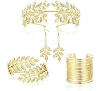 5 Pièces Déesse Greque Costume Accessories, Parure de Bijoux de Déesse Greque Bandeau, Déesse Grecque Costume Bandeaux, Feuille de Laurier Bijoux de Mariée, pour Collocation Quotidienne Et Mariages