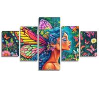 5 Pièces Diamond Painting Adulte Forêt, Elfes Peinture Diamant Painting Activite Creative Adulte, DIY Diamond-painting Numero D'art Strass Kit Broderie pour Decoration Maison Murale 225x110cm, Model21