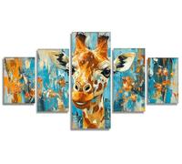 5 Pièces Diamond Painting Adulte Girafe, Graffiti 5D Peinture Diamant Painting Activite Creative Adulte, DIY Diamond-painting Numero D'art Strass Kit Broderie pour Decoration Maison 50x30cm, Model114