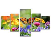 5 Pièces Diamond Painting Adulte Papillon, Fleurs 5D Peinture Diamant Painting Activite Creative Adulte, DIY Diamond-painting Numero D'art Strass Kit Broderie pour Decoration Maison 75x35cm, Model219