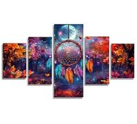 5 Pièces Diamond Painting Adulte Rêve, Attrape-rêves 5D Peinture Diamant Painting Activite Creative Adulte, DIY Diamond-painting Numero D'art Strass Broderie pour Decoration Maison 200x100cm, Model30