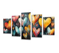 5 Pièces Diamond Painting Amour Couleur Diamond Painting Adulte, DIY Full Drill Loisirs Créatifs Broderie Diamant Kit, Broderie Diamant Grand pour Décoration Maison Cadeau Femme 175x105cm q-723