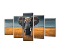 5 Pièces Diamond Painting Animal Éléphant Diamond Painting Adulte, DIY Full Drill Loisirs Créatifs Broderie Diamant Kit, Broderie Diamant Grand pour Décoration Maison Cadeau Femme 275x165cm q-229