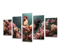 5 Pièces Diamond Painting Animal Fleur Diamond Painting Adulte, DIY Full Drill Loisirs Créatifs Broderie Diamant Kit, Broderie Diamant Grand Art pour Décoration Maison Cadeau Femme 225x135cm q-528