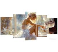 5 Pièces Diamond Painting Beauté, Grande Peinture Diamant Piano, 5D Bricolage Kit Broderie Loisirs Créatifs Adultes, XXL Puzzle Strass Mosaïque, Point de Croix pour Murale Décor 50x30cm W5-516