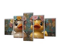 5 Pièces Diamond Painting Canard Fleur Diamond Painting Adulte, DIY Full Drill Loisirs Créatifs Broderie Diamant Kit, Broderie Diamant Grand Art pour Décoration Maison Cadeau Femme 125x75cm q-306