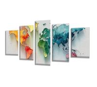 5 Pièces Diamond Painting Carte du monde Abstrait Diamond Painting Adulte, DIY Full Drill Loisirs Créatifs Broderie Diamant Kit, Broderie Diamant Grand Décoration Maison Cadeau Femme 225x135cm q-536