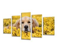 5 Pièces Diamond Painting Chien Fleur Diamond Painting Adulte, DIY Full Drill Loisirs Créatifs Broderie Diamant Kit, Broderie Diamant Grand Art pour Décoration Maison Cadeau Femme 225x135cm q-552