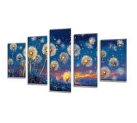 5 Pièces Diamond Painting Ciel étoilé Pissenlit Diamond Painting Adulte, DIY Full Drill Loisirs Créatifs Broderie Diamant Kit, Broderie Diamant Grand Décoration Maison Cadeau Femme 175x105cm q-767