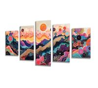 5 Pièces Diamond Painting Couleur Abstrait Diamond Painting Adulte, DIY Full Drill Loisirs Créatifs Broderie Diamant Kit, Broderie Diamant Grand pour Décoration Maison Cadeau Femme 225x135cm q-525