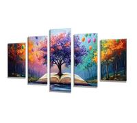 5 Pièces Diamond Painting Couleur Arbre la vie Diamond Painting Adulte, DIY Full Drill Loisirs Créatifs Broderie Diamant Kit, Broderie Diamant Grand Décoration Maison Cadeau Femme 225x135cm q-530