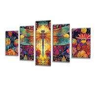 5 Pièces Diamond Painting Couleur Libellule Diamond Painting Adulte, DIY Full Drill Loisirs Créatifs Broderie Diamant Kit, Broderie Diamant Grand pour Décoration Maison Cadeau Femme 225x135cm q-521