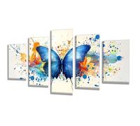 5 Pièces Diamond Painting Couleur Papillon Diamond Painting Adulte, DIY Full Drill Loisirs Créatifs Broderie Diamant Kit, Broderie Diamant Grand pour Décoration Maison Cadeau Femme 175x105cm q-733