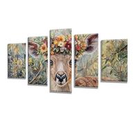 5 Pièces Diamond Painting Couronne Cerf Diamond Painting Adulte, DIY Full Drill Loisirs Créatifs Broderie Diamant Kit, Broderie Diamant Grand Art pour Décoration Maison Cadeau Femme 50x30cm q-505