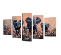 5 Pièces Diamond Painting Éléphant Fleur Diamond Painting Adulte, DIY Full Drill Loisirs Créatifs Broderie Diamant Kit, Broderie Diamant Grand pour Décoration Maison Cadeau Femme 225x135cm q-520