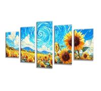 5 Pièces Diamond Painting Fleur Abstrait Diamond Painting Adulte, DIY Full Drill Loisirs Créatifs Broderie Diamant Kit, Broderie Diamant Grand pour Décoration Maison Cadeau Femme 175x105cm q-799