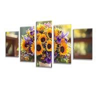 5 Pièces Diamond Painting Fleur Usine Diamond Painting Adulte, DIY Full Drill Loisirs Créatifs Broderie Diamant Kit, Broderie Diamant Grand Art pour Décoration Maison Cadeau Femme 175x105cm q-718