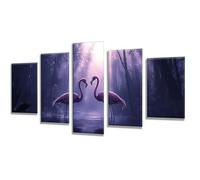 5 Pièces Diamond Painting Forêt Grue à couronne rouge Diamond Painting Adulte, DIY Full Drill Loisirs Créatifs Broderie Diamant Kit, Broderie Diamant Grand Décoration Maison Cadeau 50x30cm q-502
