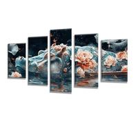 5 Pièces Diamond Painting Hippopotame Fleur Diamond Painting Adulte, DIY Full Drill Loisirs Créatifs Broderie Diamant Kit, Broderie Diamant Grand pour Décoration Maison Cadeau Femme 225x135cm q-549