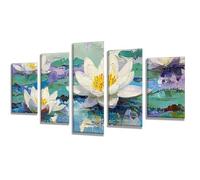 5 Pièces Diamond Painting Lotus Abstrait Diamond Painting Adulte, DIY Full Drill Loisirs Créatifs Broderie Diamant Kit, Broderie Diamant Grand pour Décoration Maison Cadeau Femme 175x105cm q-819