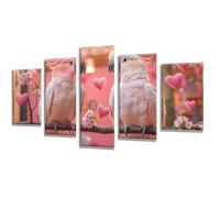 5 Pièces Diamond Painting Perroquet Amour Diamond Painting Adulte, DIY Full Drill Loisirs Créatifs Broderie Diamant Kit, Broderie Diamant Grand pour Décoration Maison Cadeau Femme 175x105cm q-816