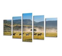 5 Pièces Diamond Painting Prairie Cheval Diamond Painting Adulte, DIY Full Drill Loisirs Créatifs Broderie Diamant Kit, Broderie Diamant Grand pour Décoration Maison Cadeau Femme 225x135cm q-562