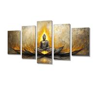 5 Pièces Diamond Painting Rétro Zen Broderie Diamant Kit Complet, Grand Format Diamant Painting Puzzle Stitch, DIY Diamond Art Point de Croix Craft Kit, Tableau Decoration Murale 300x150cm j7s-143