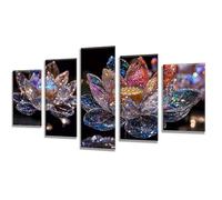 5 Pièces Diamond Painting Rêve Lotus Diamond Painting Adulte, DIY Full Drill Loisirs Créatifs Broderie Diamant Kit, Broderie Diamant Grand Art pour Décoration Maison Cadeau Femme 175x105cm q-773