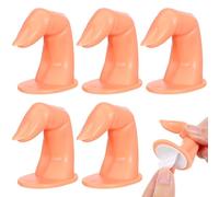 5 Pièces Doigt D'entraînement Manucure Faux Ongle Pp Kaki