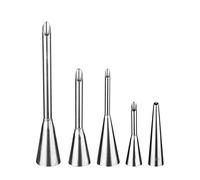 5 Pièces Douille à Pâtisserie Inox, HASLED Buse pour Crème, Seringue Patisserie, Accessoire Patisserie, pour Garnir Confitures, Pâte Feuilletée, Beignets, Pain, Pâte Feuilletée