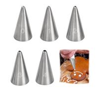 5 Pièces Douille à Pâtisserie, Kits de Décoration de Gâteaux, Douilles en Acier Inoxydable, Buse de Glaçage Professionnelle, Accessoires Boulangerie pour Cupcake Muffins DIY