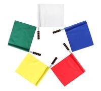 5 Pièces Drapeaux D’arbitre de Compétition avec Tige Acier Inoxydable | Polyester Pongee, Signalisation Multicolore à Main, pour Arbitres, Juges de Ligne, Joueurs et Spectateurs Lors des Matchs