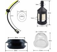 5 Pièces Durite Essence Debroussailleuse Pieces Detachees Filtre Essence pour Tondeuse Taille Haie Taille Bordure