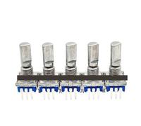 5 pièces EC11 commutateur d'encodeur à 20 positions avec interrupteur à bouton-poussoir commutateur de Code d'encodeur rotatif 5 broches Type enfichable potentiomètre demi-arbre de 20mm
