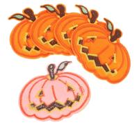 5 Pièces Écusson Thermocollant Brodé Halloween Ambiance pour | Nonwoven Orange, Couture ou Repassage, Décoration de Costume, Accessoire Broderie, pour Vêtements et Appliqué